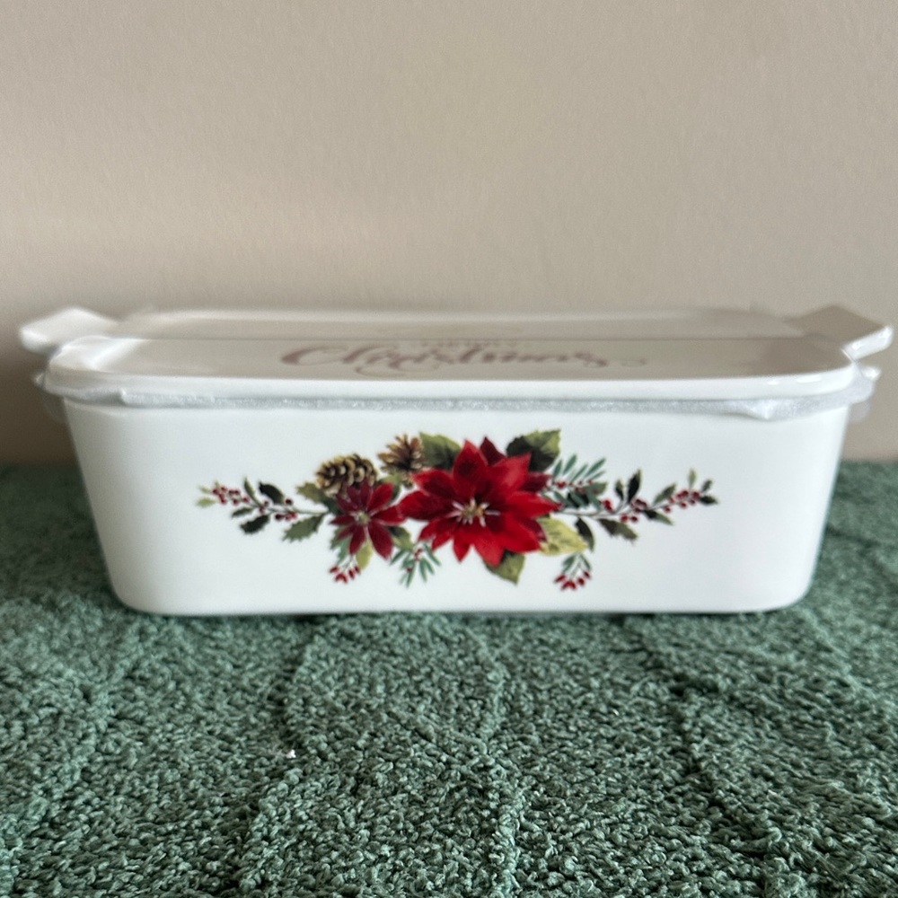 Grace Pantry Holiday Merry Christmas Baking Covered Dish Poinsettia NEW!